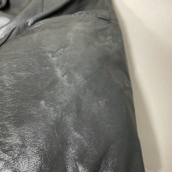 BCBGMAXAZRIA Jacket Women's 12 Black Leather Collar Buttons Pockets Blazer - Picture 17 of 17